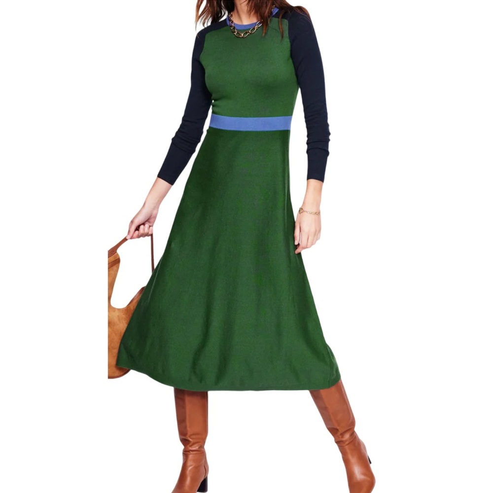 Elegant Green and Black Women's Dress